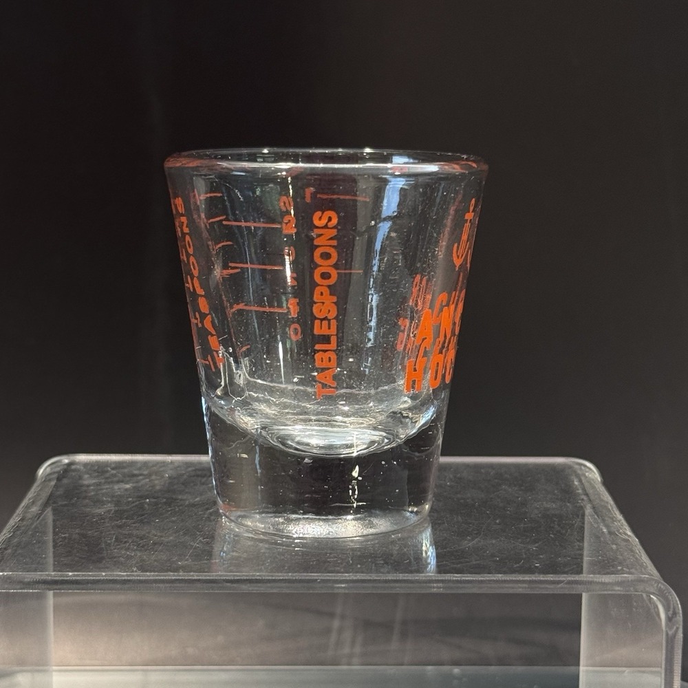 Anchor Hocking Measuring Shot Glass 2oz Red Lettering Kitchen Tool Gadget - Picture 2 of 8